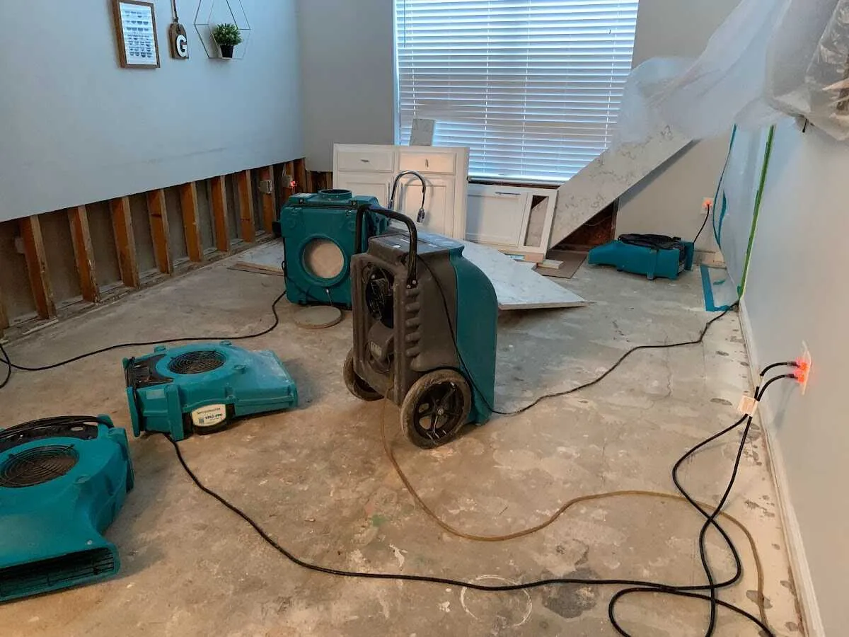 Dehumidifier in flood-cut room for Water Extraction & Removal in Colusa